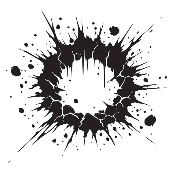 Grunge Doku Silueti Tasarımı Dairesel Sıçrama Vektörü ResmiComment