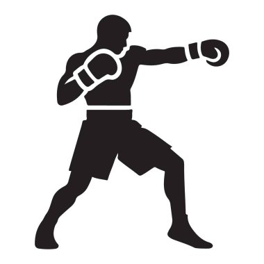 Siluet Vektörünü Boksör Yumruğu Grafiksel Yumruklama Yeteneği