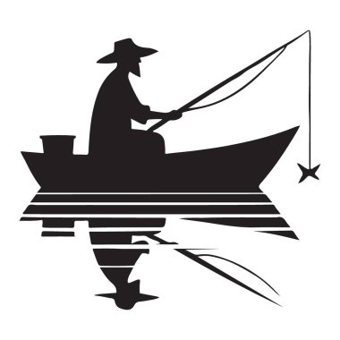 Teknedeki Balıkçının Silueti Huzurlu Su Resimlerinin tadını çıkarıyor