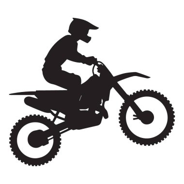 Motokros Bisiklet Silüeti Resimleri Aksiyon Sporu İçin Yükseğe Sıçrıyor