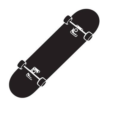 Kaykay İçeriği Oluşturma Ayrıntılı Siyah Kaykay Çizimi