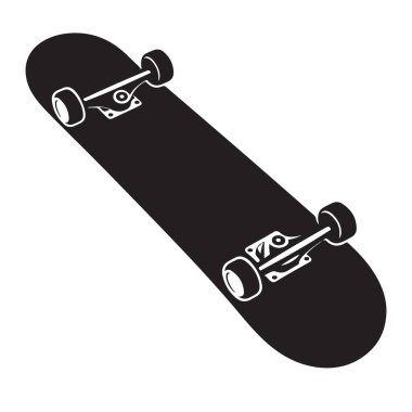 Kaykay Tasarımları için Kaykay Silueti Vektör İllüstrasyonu