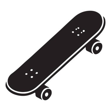 Basit ve havalı siyah kaykay resimleme tasarım kullanımı için mükemmel