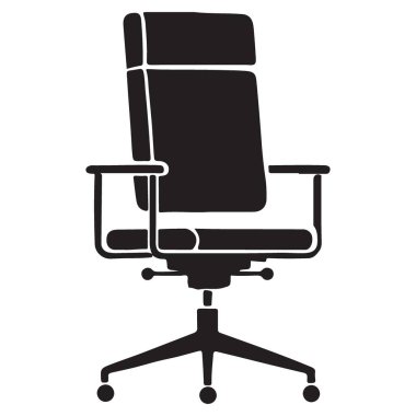 Yüksek arka ofis koltuğu siluet yönetici tasarım mobilya vektörü
