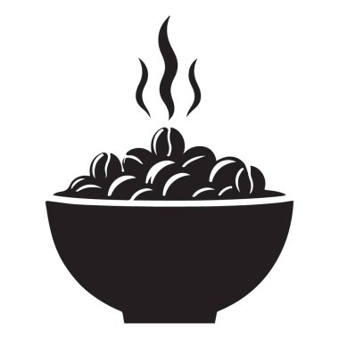 İçecek Kavramları İçin Kahve Fasulyesi Siluet Vektör Sanatı