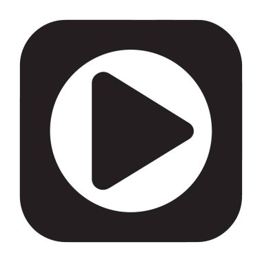 Modern Ortam Oynatıcı Uygulama Tasarımı için Kare Çalma Simgesi Simgesi