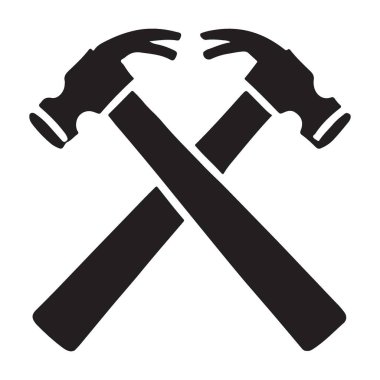 Çapraz Çekiçler Yapım ve Onarım için Siluet Çizimi