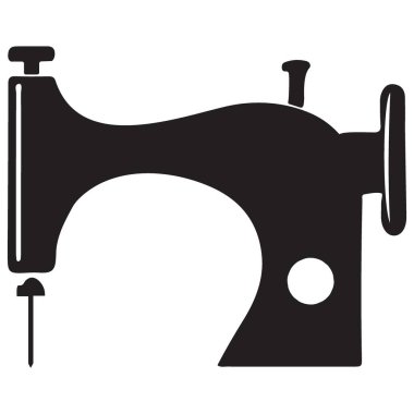 Vintage Dikiş Makinesi Siluet Malı Aracı Vektör ResmiComment