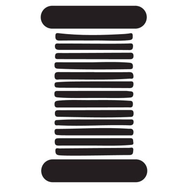 Terzi ve terzi siyah tasarımı için iplik bobbin simgesi dikiliyor