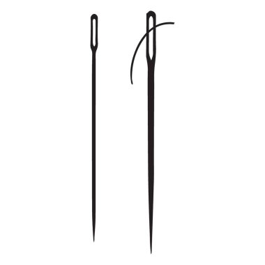 İnce işçilik hassasiyeti dikiş iğneleri giyim projeleri için bir vektör illüstrasyonu