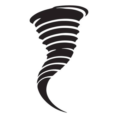 Hava felaketi tasarımları için tornado silueti huni bulut çizimi