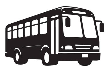 Modern Otobüs Silüeti Ulaşım ve Seyahat Tasarımları Çizimi