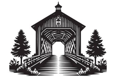 Büyüleyici Kapalı Köprü Manzarası Mimari Çizim