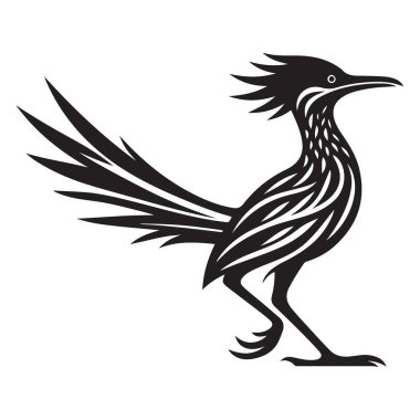 Stylize Roadrunner Kuş Silueti Görüntü Doğası Vahşi Hayvan