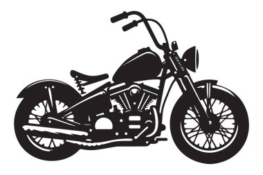 Tasarım Projeleri için Özel Motosiklet Vektörü Sanat Silueti İllüstrasyonu