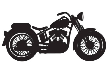 Özel Tasarımlar için Klasik Motosiklet Vektörü Sanat Silueti İllüstrasyonu