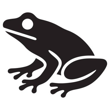 Tasarımlar için Ayrıntılı Kurbağa Vektörü Sanat Silueti İllüstrasyonu