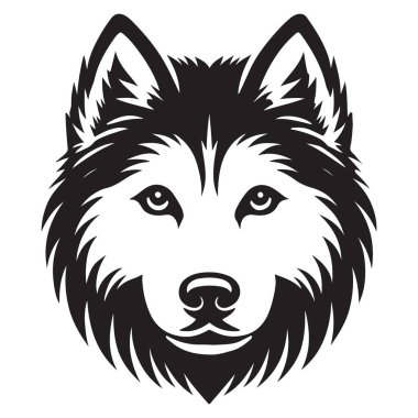 Logolar ve Grafik Elementler için Husky Baş Vektör Silueti ResmiName