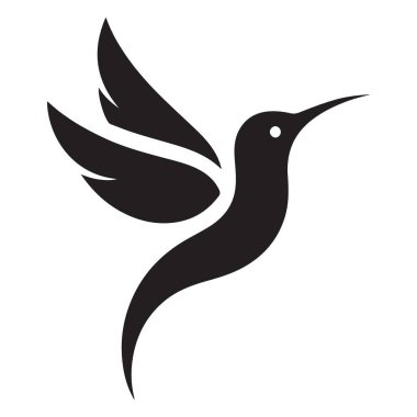 Zarif Logo Oluşturma için Minimalist Hummingbird Siluet Vektör Grafiği
