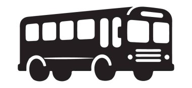 Okul Otobüsü Siyah Siluet Vektör Grafik A Taşıma Tasarımı