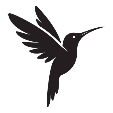 Sinek Kuşu Silueti Zarif Kuş Tasarımı Sembol Vektörü İllüstrasyonu