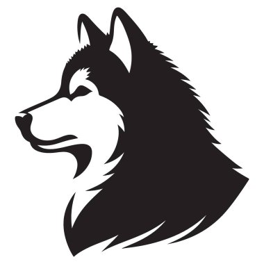 Hayvan Aşıkları ve Köpek Tutkuları İçin Zarif Husky Siluet Çizimi
