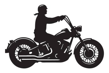 Motosiklet Silueti Kruvazör ve Motorcunun Görünümü