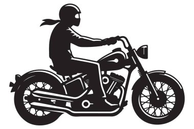 Motosikletli Sürücü Silueti İki Tekerlekli Sanatsal Tasarım Özgürlüğü