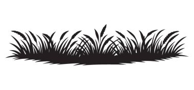 Web için Vahşi Çim Vektörü Resimlendirme Alanı Peyzaj Tasarımı