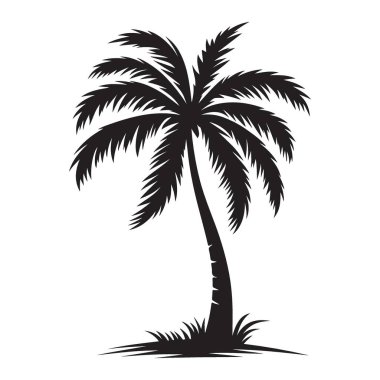 Ada temaları için palmiye ağacı silueti grafik tasarımı ögesi