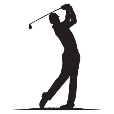 Golf Oyuncu Silueti Sallama Kulübü Vektör Grafik Tasarım İndirmesi