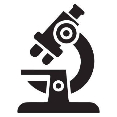 Labs Eğitimsel Amaçlar İçin Bilimsel Siyah ve Beyaz Mikroskop İllüstrasyonu