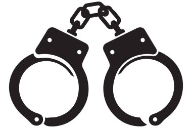 Emniyet ve Emniyet için Siluet Vektör Resmini Kelepçele