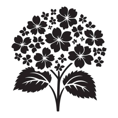 Hydrangea Gelişmiş Siluet El Sanatları ve Dijital Medya Tasarımı Çizimi