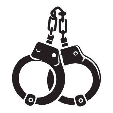 Gerçekçi kelepçe siluet vektörü güvenliği ve kolluk kuvvetlerini çekiyor