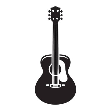 Guitar Illustration Siluet Vektör Sanat Müzikal Enstrüman Yaratıcı Simgesi
