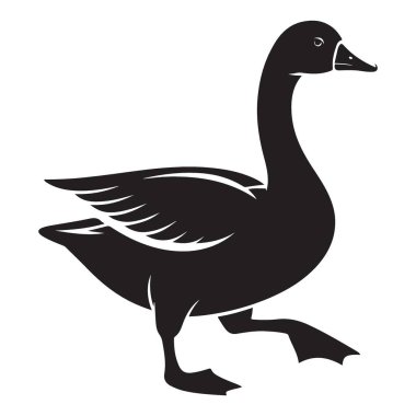 Yürüyen Kaz Vektörü Sanat Eserleri Yaban Hayatı Silueti