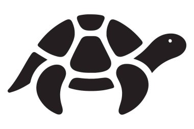 Hayvanseverler için Basit Kaplumbağa Silüeti Çizim Vektör Tasarımı