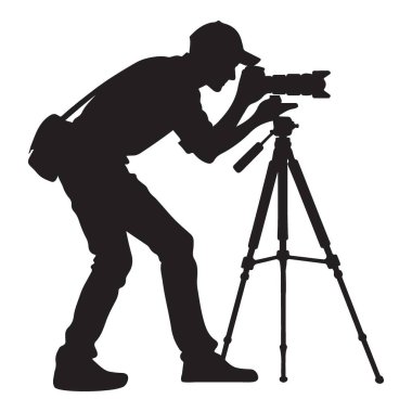 Tripod Fotoğrafçı Silueti Resim Vektörü Resmetme Sanatı