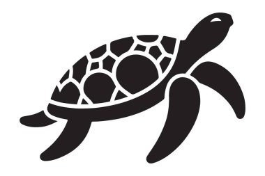 Yüzen Deniz Kaplumbağası Vektör İllüstrasyonu Deniz Yaşamı Sanatsal Sunumu