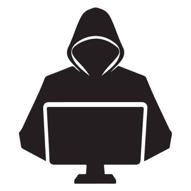Bilgisayar Güvenliği 'nde çalışan Başlıklı Hacker' ın Silueti