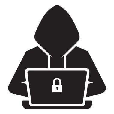 Siber Güvenlik Asma Kilit Silueti Sayısal Şifreleme Güvenliği Verisini Sunar