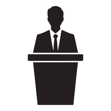 Sunumlar için Podyum Siluet Vektör İllüstrasyonu Sözcüsü