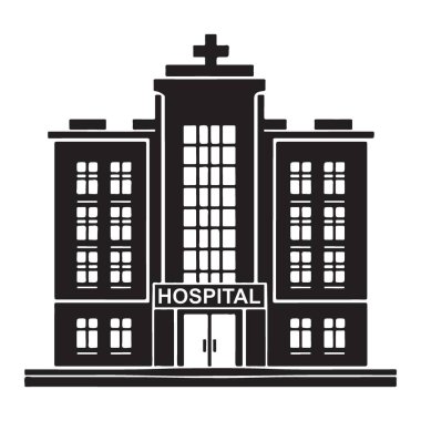 Sağlık Hizmetleri Endüstrisi Hastane Binasını gösteren Tıbbi Simge