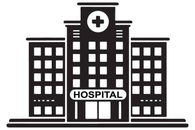 Hastane Bina Vektör İllüstrasyonu Tıbbi Tasarım ve Sağlık Hizmetleri