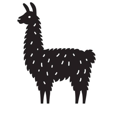 Llama Siluet Illustration Güney Amerika Vahşi Yaşam ve Kültür Temsilcisi
