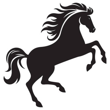 Büyüleyici Aygır Silueti Sanat Eserleri Arka At Vektör İlülasyonu