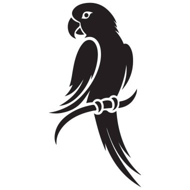 Bir tünemiş kuş vektör tasarımının papağan silueti tasarımı