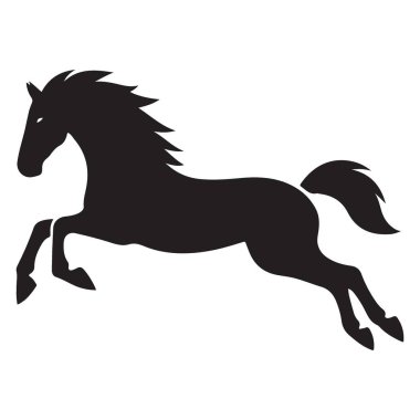 Binicilik tasarım elementleri için görkemli siyah at çizim vektörü