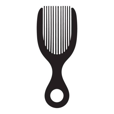 Asmak için Delikli Afro Kırbaç Tarak Kuaför Aracı Silüeti